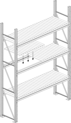 META Étagère MULTIPAL pour rack à palettes, largeur x profondeur 3300 x 800 mm
