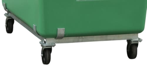 Cemo Châssis roulant pour bac grande capacité en plastique renforcé de fibres de verre, pour 1500 l bacs, acier avec revêtement en zinc anti-corrosion