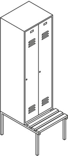 PAVOY Armoire vestiaire Basis avec banc, largeur de compartiment 300 mm