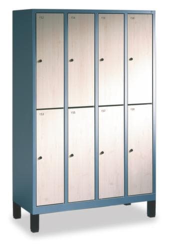 C+P Armoire vestiaire à deux niveaux Evolo 1x2 compartiments en 2 largeurs