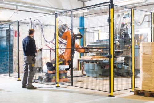 Axelent Porte à battants pour grille de protection de machine, hauteur x largeur 2000 x 3000 mm