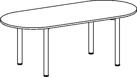 Gera Table de conférence Basis, largeur x profondeur 2000 x 900 mm, panneau gris clair