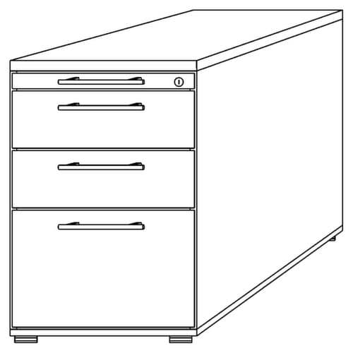 Piédestal Sina avec coulisse HR, 2 tiroir(s)
