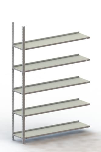 META Rayonnage à boulonner pour classeurs élément suivant, 5 tablettes, RAL7035 gris clair