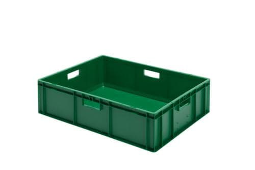 Bac gerbable norme Europe parois + fond pleins, vert, capacité 78 l