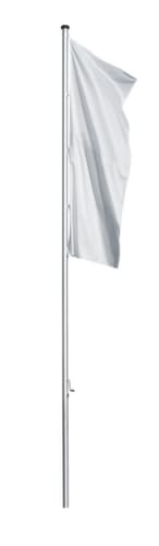 Drapeau et mât avec dispositif de hissage intérieur avec manivelle