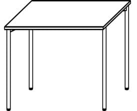 Gera Bureau à hauteur réglable Milano avec piètement 4 pieds