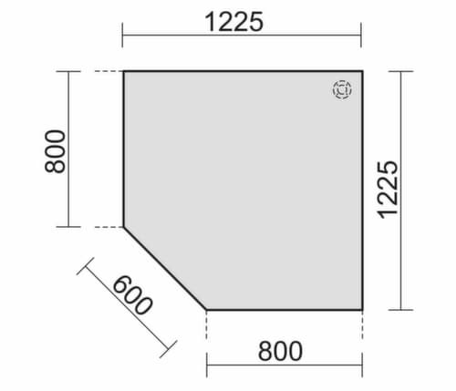 Gera Angle de liaison anguleux Pro 90° pour piètement 4 pieds