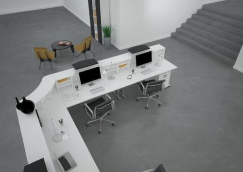 Rehausse design pour rehausse en saillie de banque d'accueil