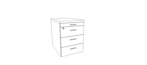 Quadrifoglio Caisson mobile T45 avec système Soft Close, 3 tiroir(s), orme/blanc