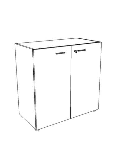 Quadrifoglio Armoire à portes battantes T45 avec double porte battante, 2 hauteurs des classeurs, blanc/blanc