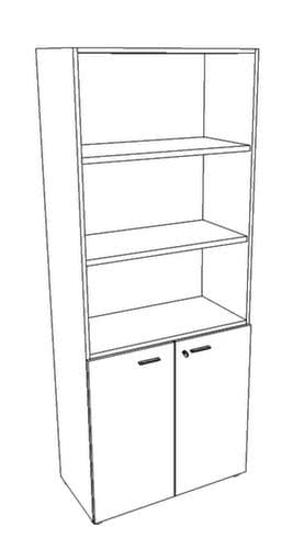 Quadrifoglio Armoire combinée T45 avec 5 hauteurs de classeur