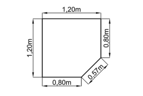 Angle de liaison anguleux, largeur x profondeur 800 x 800 mm, plaque blanc