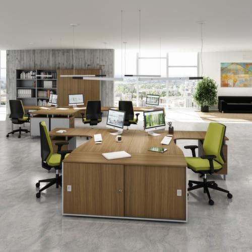 Quadrifoglio Bureau d'angle Practika avec piètement en C