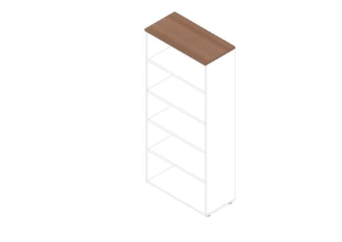 Quadrifoglio Rayonnage de bureau Practika, largeur 900 mm, 5 HC, blanc/noyer