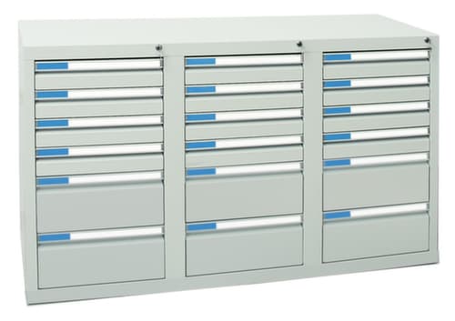 stumpf Armoire à tiroirs ES 510, 18 tiroir(s), RAL7035 gris clair/RAL7035 gris clair