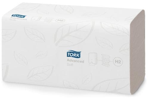Tork Des serviettes en papier à deux couches en papier recyclé avec pliage zig-zag, cellulose