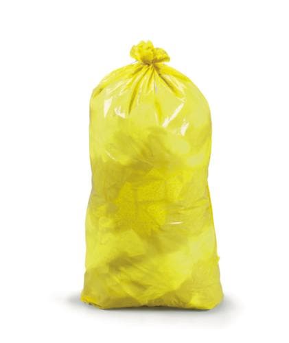 Sac poubelle indéchirable avec ruban de fermeture, 60 l, jaune