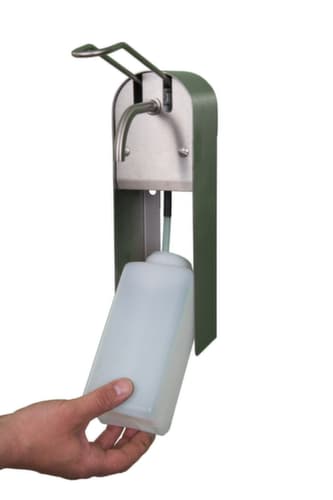 Distributeur de savon et de désinfectant, avec levier de bras