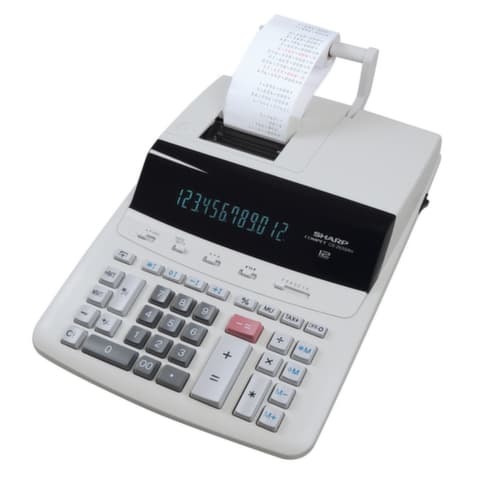 Sharp calculatrice de bureau CS-2635RH GY SE avec imprimante, affichage 12