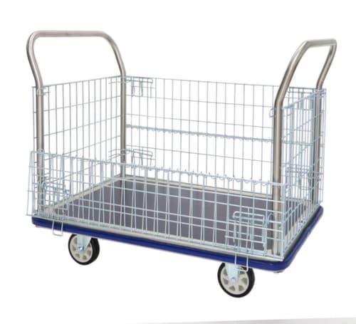 UDOBÄR chariot quatre ridelles grillagé avec plateau antidérapant, force 500 kg
