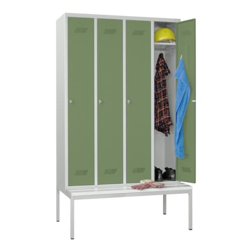 PAVOY Armoire vestiaire Basis avec banc, largeur de compartiment 300 mm