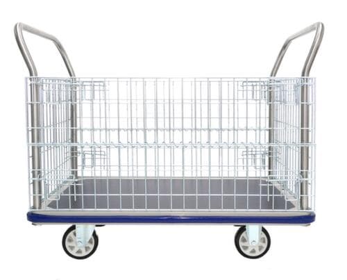 UDOBÄR chariot quatre ridelles grillagé avec plateau antidérapant, force 500 kg