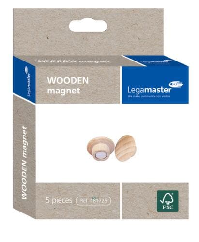 Legamaster Magnet WOODEN, nature, Ø 25 mm