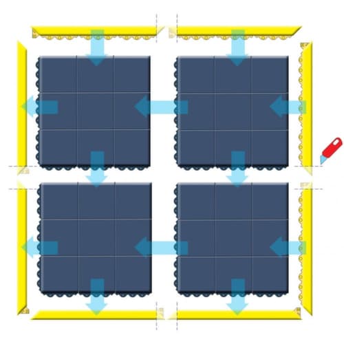 baguette de finition de bordure Herenveen pour tapis antifatigue, jaune