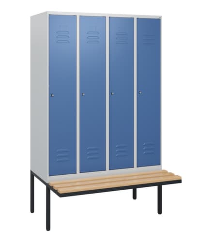 C+P Armoire vestiaire Classic Plus avec banc, largeur de compartiment 300 mm