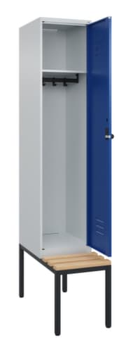 C+P Armoire vestiaire Classic Plus avec banc, largeur de compartiment 400 mm
