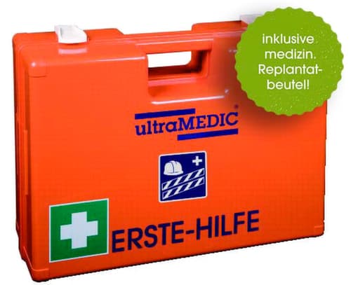 ultraMEDIC Mallette de premiers secours avec remplissage spécifique au secteur, calage selon DIN 13157