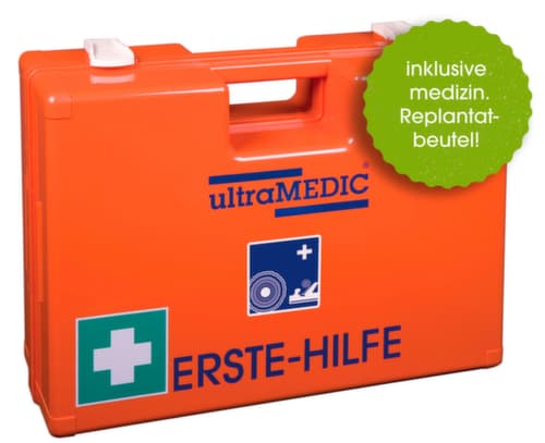 ultraMEDIC Mallette de premiers secours avec remplissage spécifique au secteur, calage selon DIN 13157