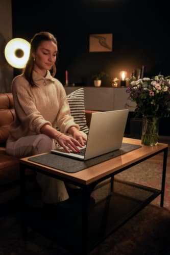 Durable Sous-main de bureau EFFECT en feutre PET recyclé