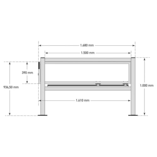 BLACK BULL Kit porte coulissante S-Line, Kit porte coulissante, hauteur x largeur 1000 x 1680 mm