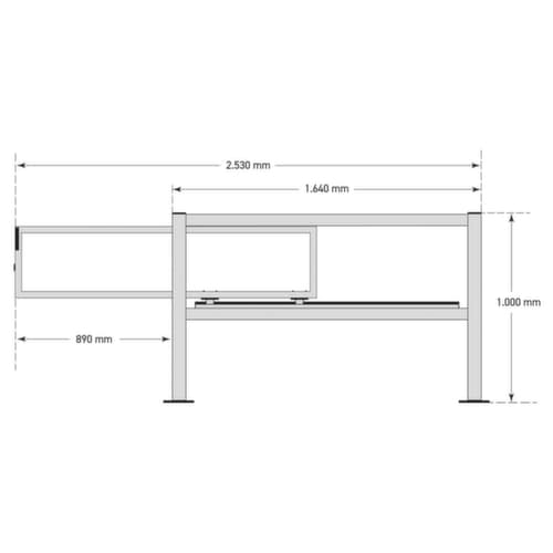 BLACK BULL Kit porte coulissante S-Line, Kit porte coulissante, hauteur x largeur 1000 x 1680 mm