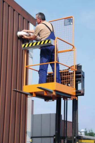 Bauer Plateforme de travail SIKO-M, exécution DE, RAL2000 orangé jaune, possibilité d'entrée Du côté étroit