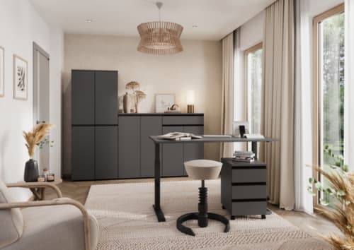 Bureau à hauteur réglable GW-BEDANO 9916 avec piètement en C
