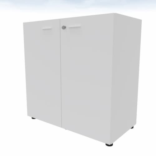 Quadrifoglio Armoire à portes battantes T45 avec double porte battante, 2 hauteurs des classeurs, blanc/blanc