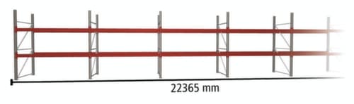 META Rayonnage à palettes MULTIPAL pour 72 palettes, largeur 22365 mm, 3 niveaux de stockage