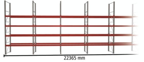 META Rayonnage à palettes MULTIPAL pour 120 palettes, largeur 22365 mm, 5 niveaux de stockage