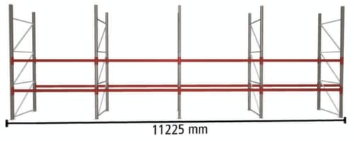 META Rayonnage à palettes MULTIPAL pour 36 palettes, largeur 11225 mm, 3 niveaux de stockage