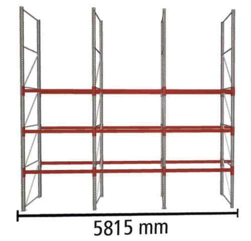 META Rayonnage à palettes MULTIPAL pour 12 palettes, largeur 5815 mm, 4 niveaux de stockage