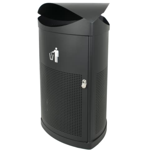Poubelle avec toit de protection, 60 l, noir
