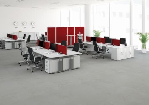 Gera Cloison de table Pro BasicLine, hauteur x largeur 400 x 1400 mm, paroi rouge