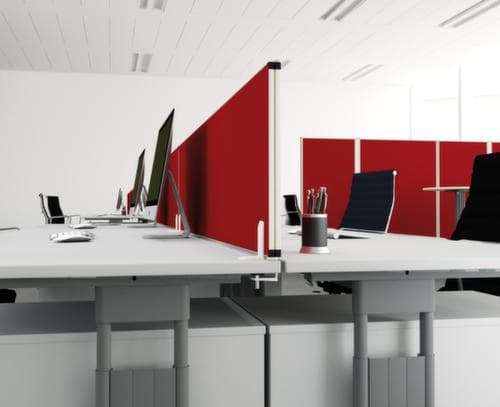 Gera Cloison de table Pro BasicLine, hauteur x largeur 400 x 1400 mm, paroi rouge