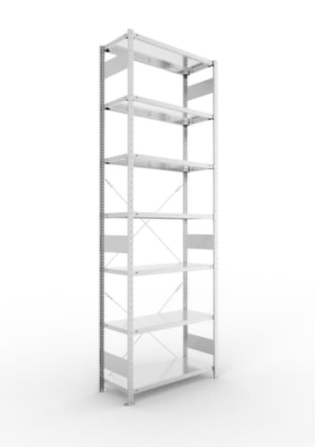 META système d'étagères sans vis CLIP, hauteur x largeur x profondeur 3000 x 1056 x 436 mm, 7 tablettes