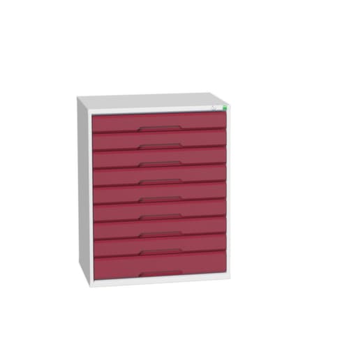 bott Armoire à tiroirs verso, 9 tiroir(s), RAL7035 gris clair/RAL3004 rouge pourpre
