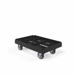 Rouleau de transport BASICline avec surface de chargement en plastique, force 300 kg, TPE bandage