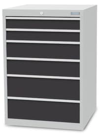 Bedrunka + Hirth Armoire à tiroirs, 6 tiroir(s), RAL7035 gris clair/RAL7016 gris anthracite